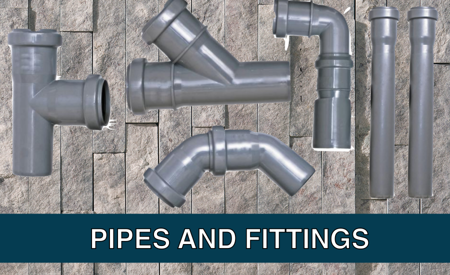 stone background - pipes and fittings
